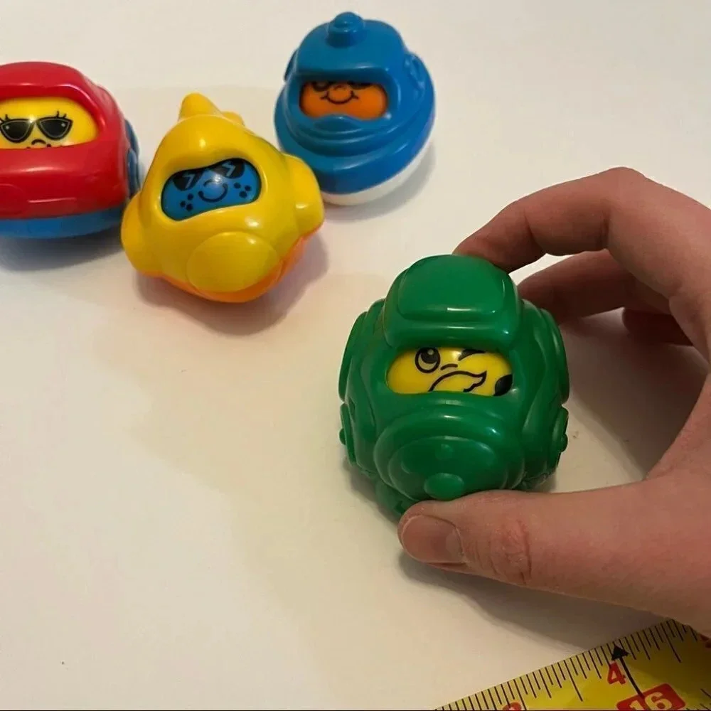 Vintage 1997 Fisher Price Roll a Round Action Vehicles Lot Of 4